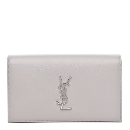 Saint Laurent Grain De Poudre Classic Monogram Kate Clutch Souris 1 of 10