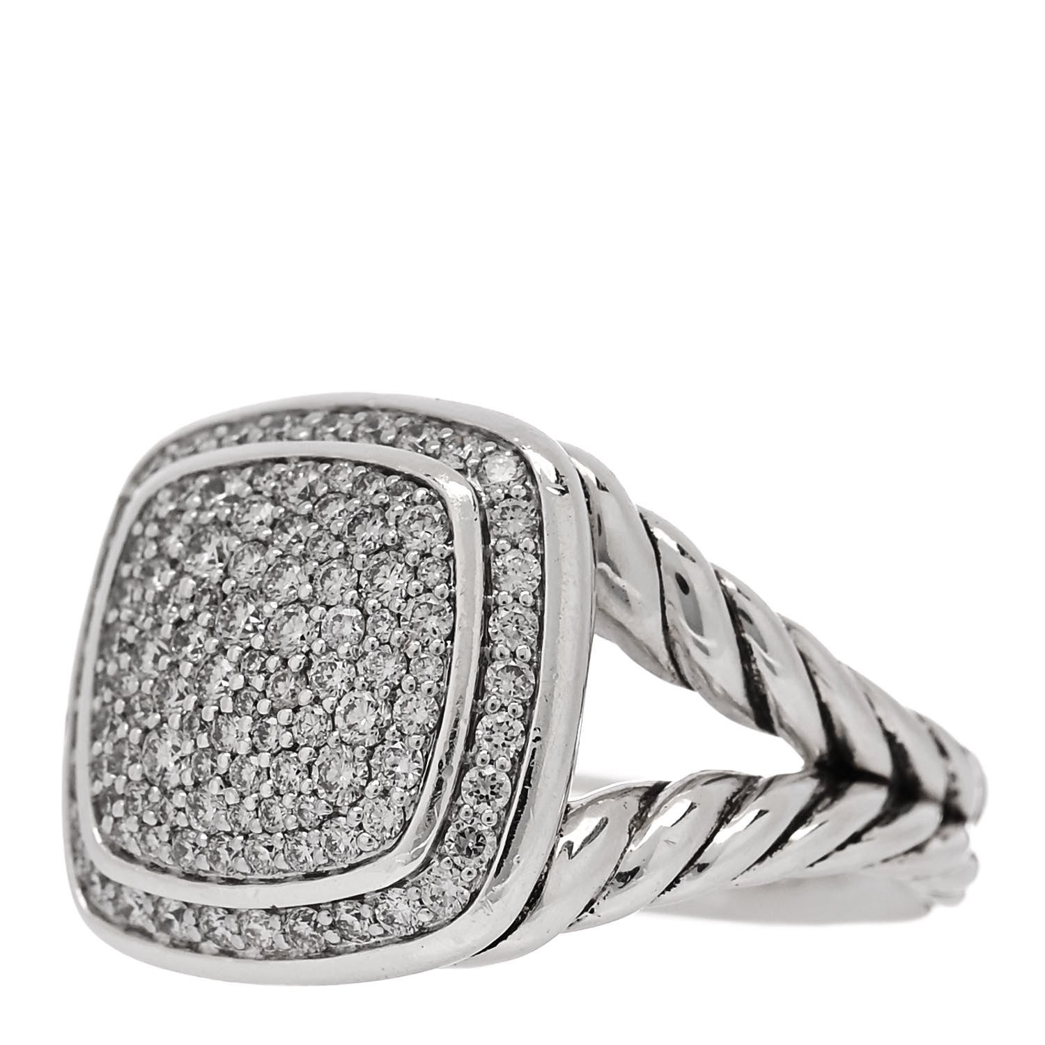 David Yurman Sterling Silver Diamond 11mm Albion Pave Ring 52 6 3 of 5