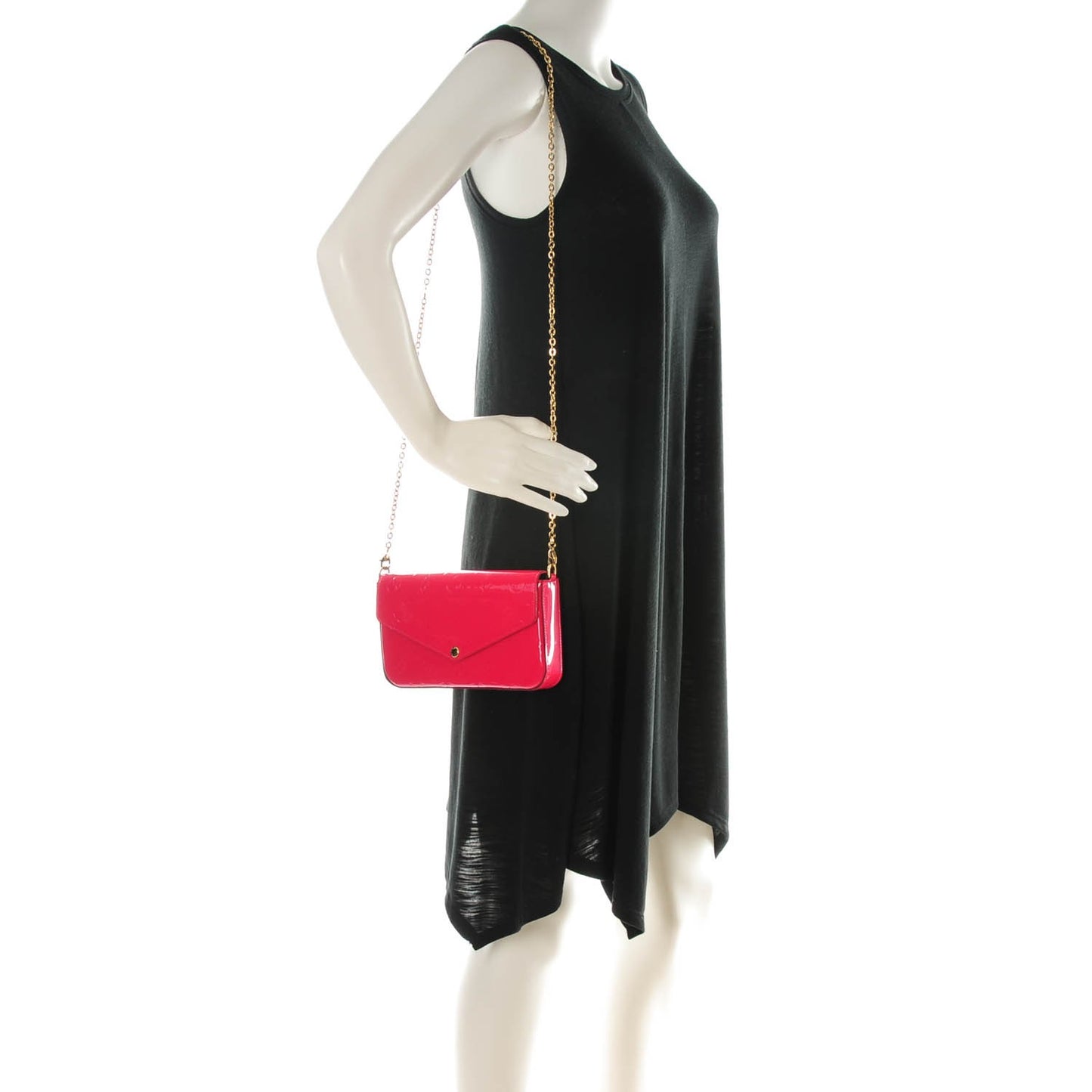 Vernis Felicie Pochette Chain Wallet Hot Pink