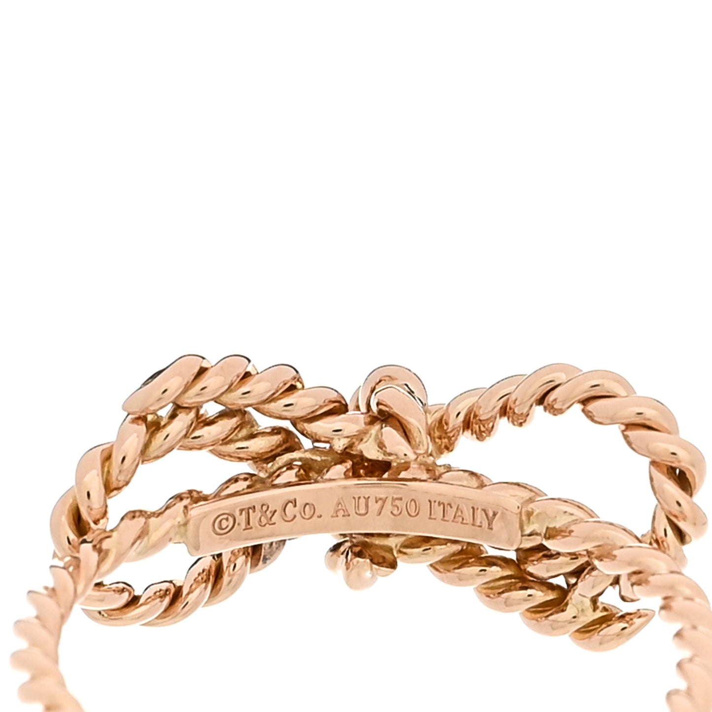 18K Rose Gold Twist Bow Ring 49 5