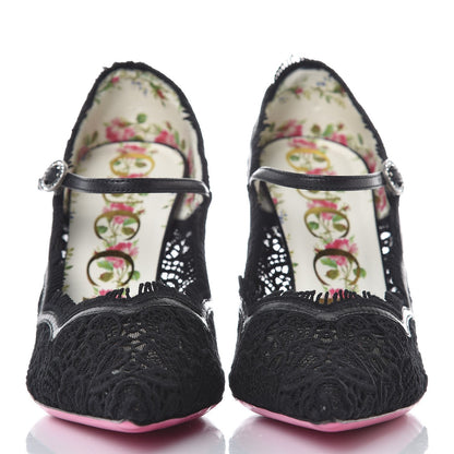 Gucci Lace Pizzo Venice Pumps 36.5 Black 9 of 15