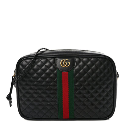 Gucci Calfskin Web Trapuntata Small GG Shoulder Bag Black 1 of 9