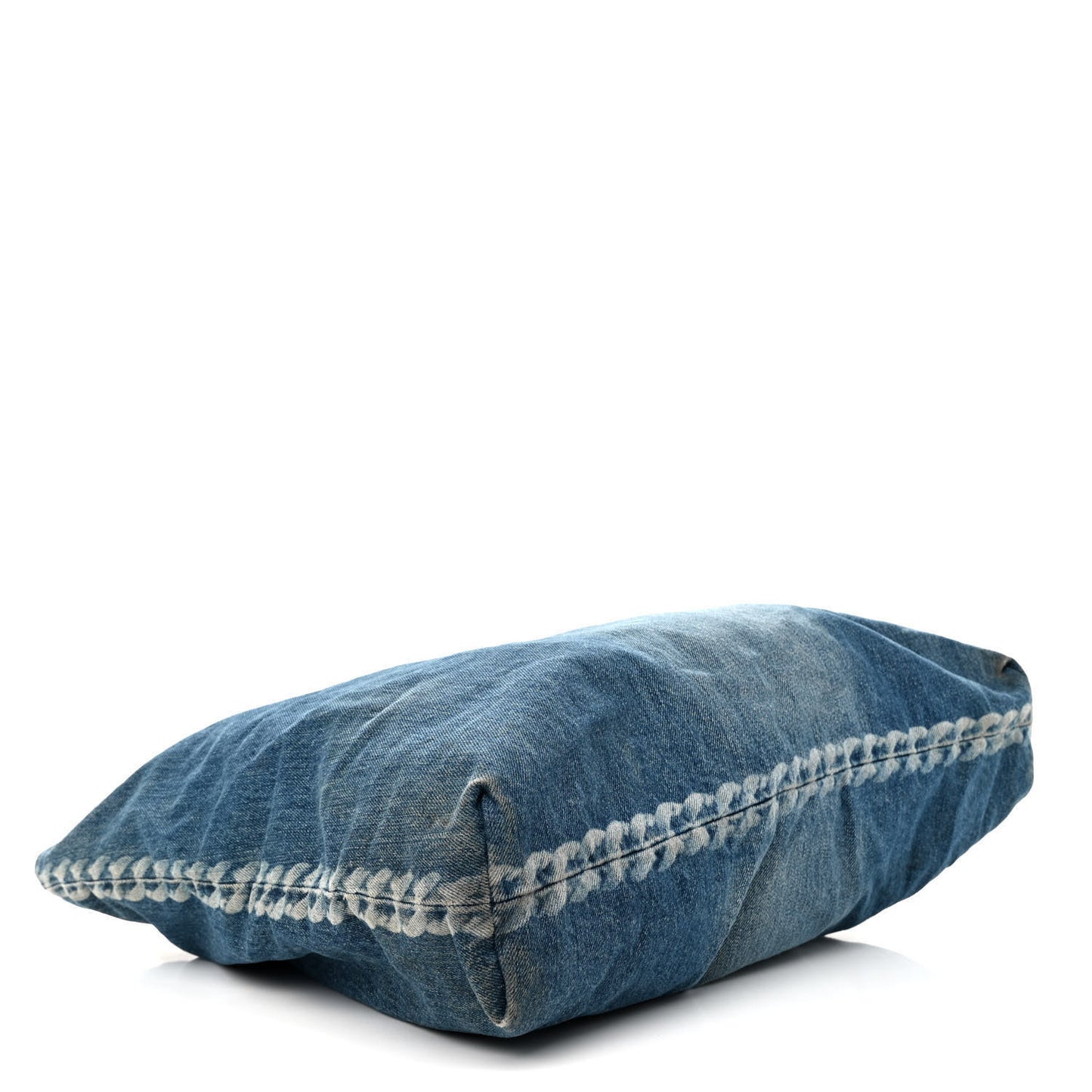 Denim Printed Shopping Bag Blue