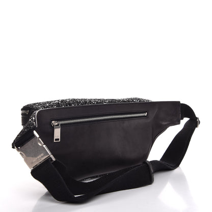 Saint Laurent Lambskin Glitter Belt Bag Metallic Black 3 of 8