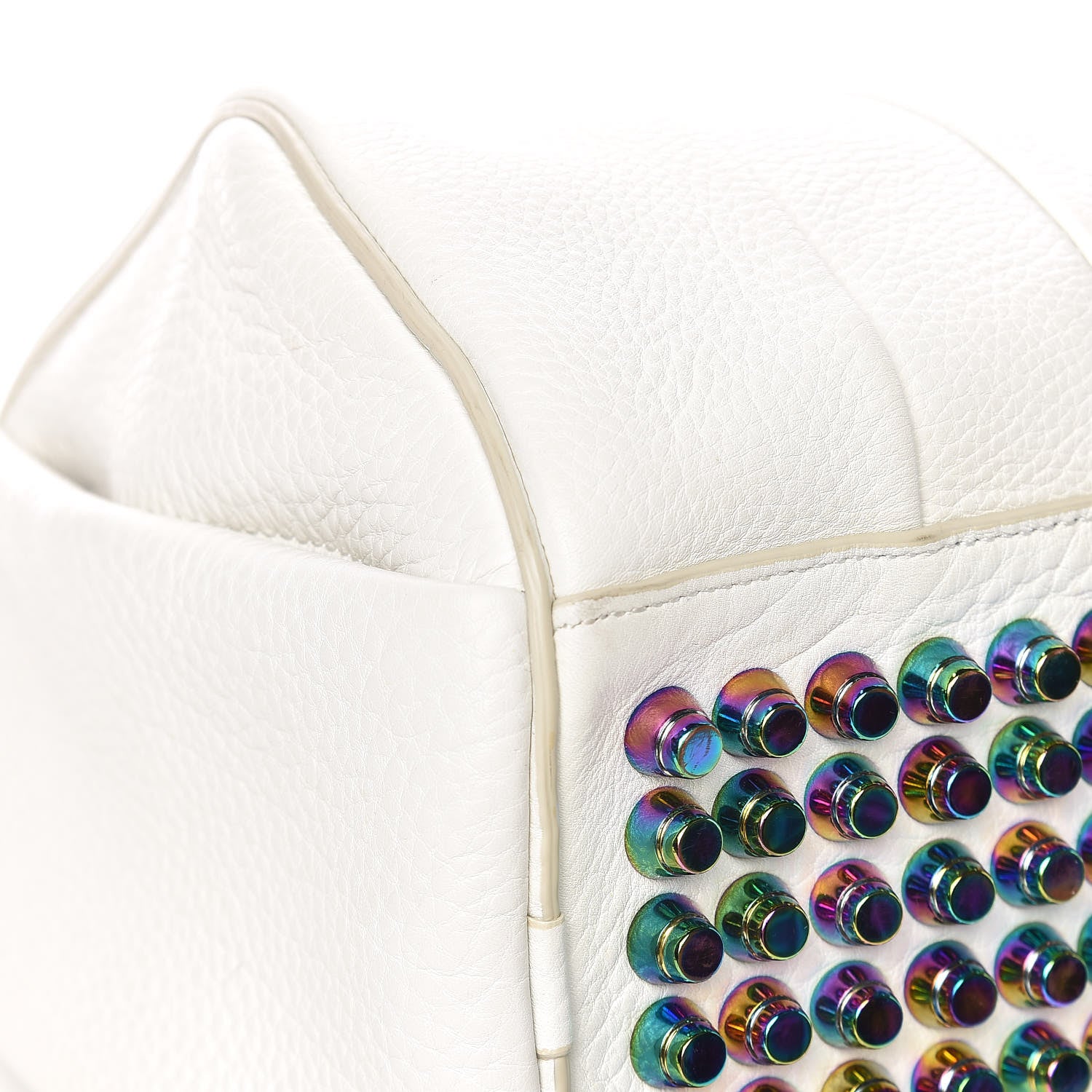 Alexander Wang Pebbled Lambskin Rocco Duffel White Iridescent Hardware 10 of 15