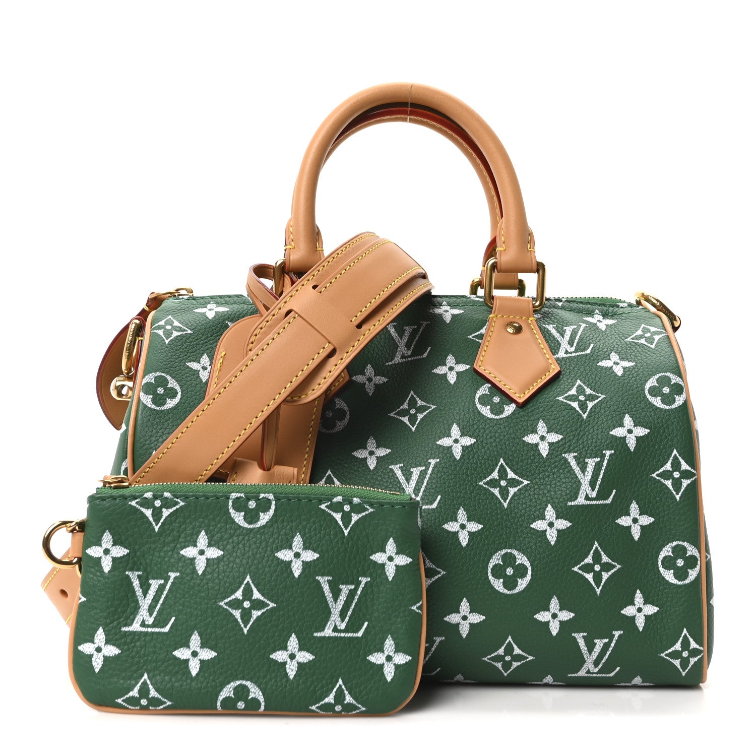 Louis Vuitton Calfskin Monogram Speedy P9 Bandouliere 25 Green