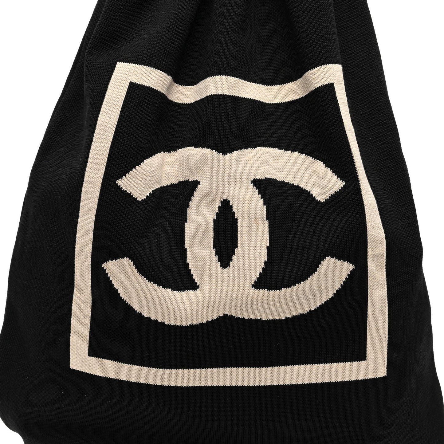 Cotton CC Drawstring Sport Line Backpack Black