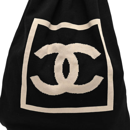 Chanel Cotton CC Drawstring Sport Line Backpack Black 7 of 9