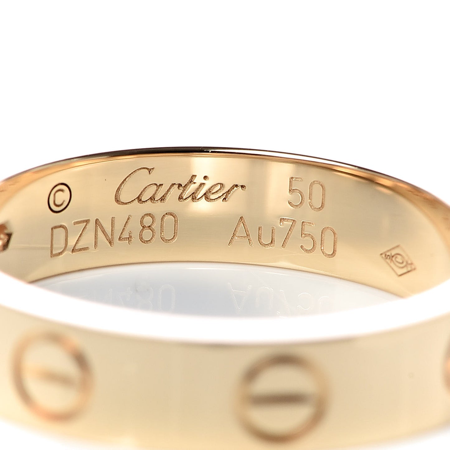 18K Yellow Gold Diamond 4mm LOVE Wedding Band Ring 50 5.5