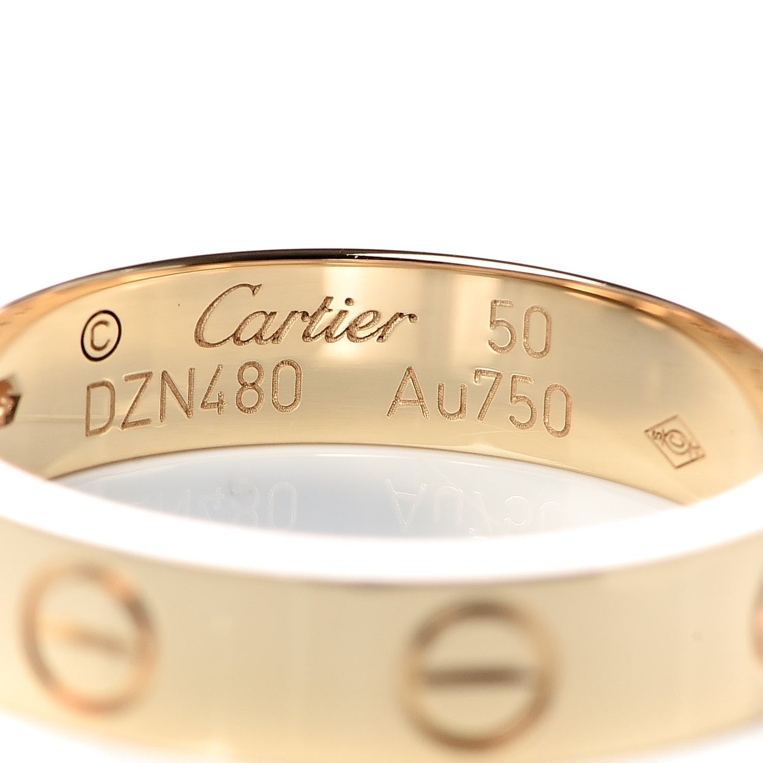 Cartier 18K Yellow Gold Diamond 4mm LOVE Wedding Band Ring 50 5.5 4 of 5