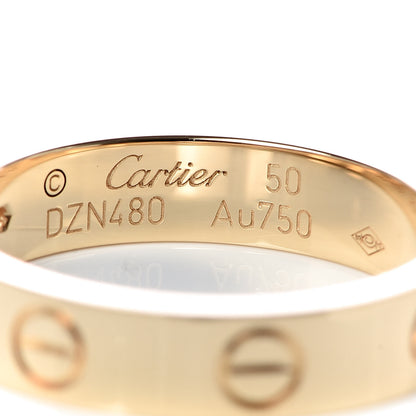 Cartier 18K Yellow Gold Diamond 4mm LOVE Wedding Band Ring 50 5.5 4 of 5