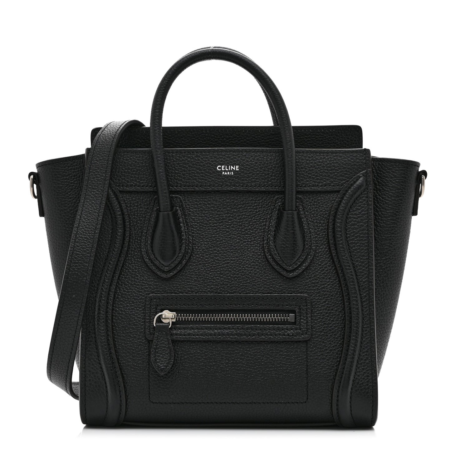 Drummed Calfskin Nano Luggage Black