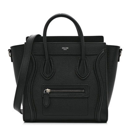 Celine Drummed Calfskin Nano Luggage Black 1 of 11