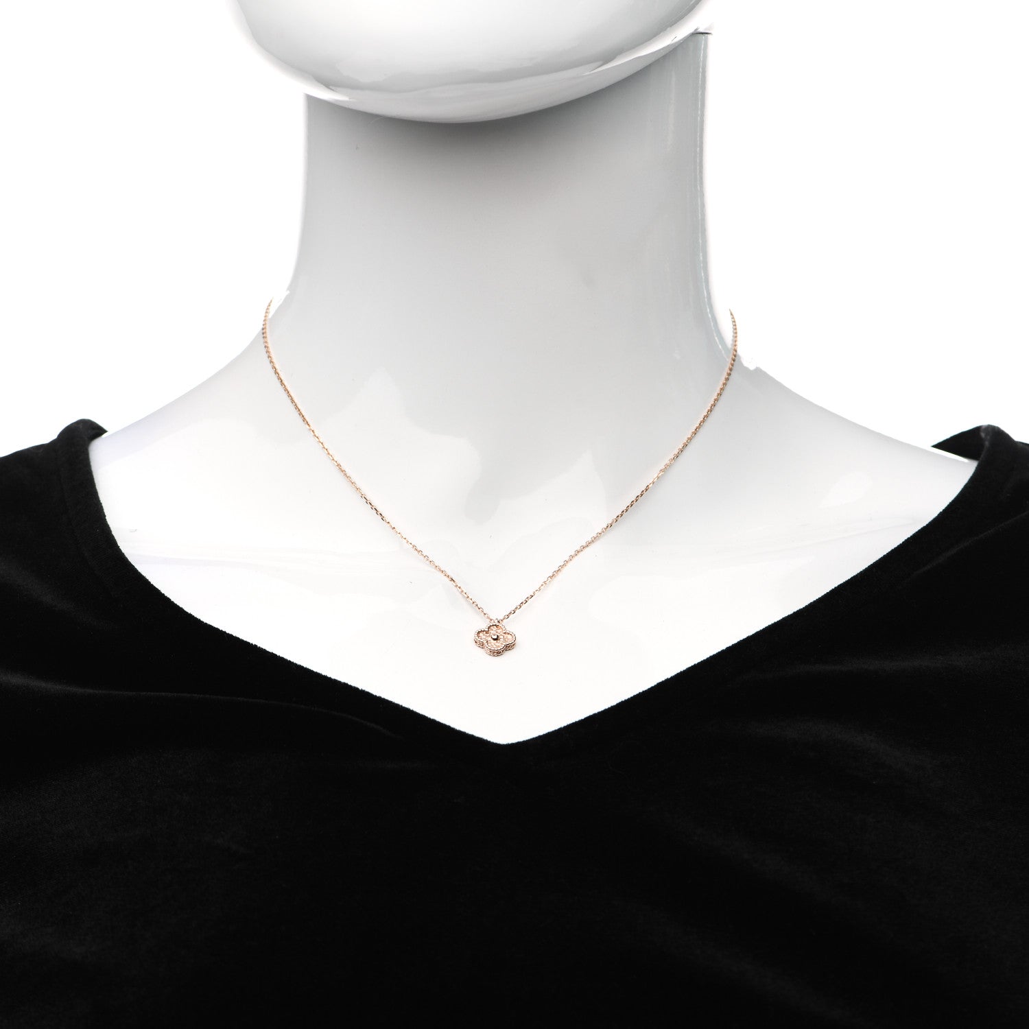 Van Cleef & Arpels 18K Rose Gold Sweet Alhambra Pendant Necklace 2 of 6