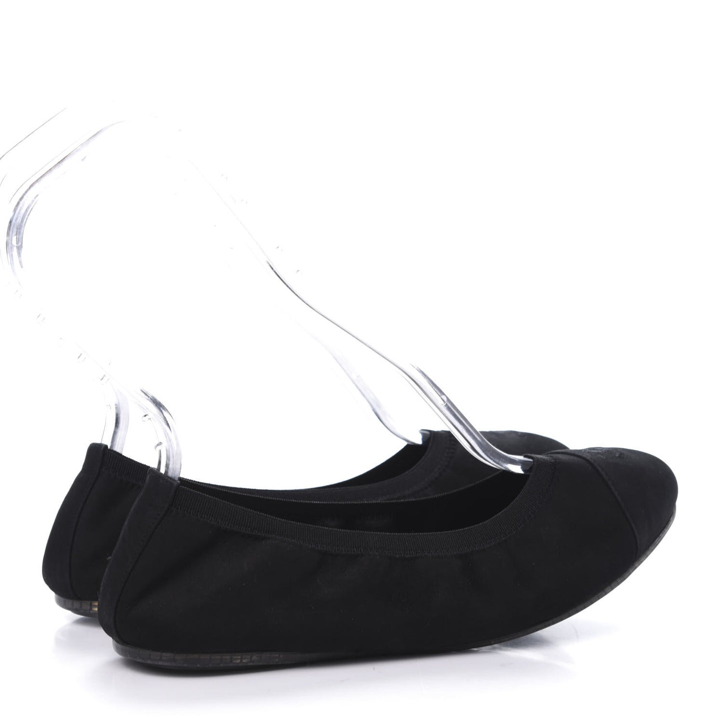 Fabric CC Elastic Cap Toe Ballerina Flats 38 Black Silver