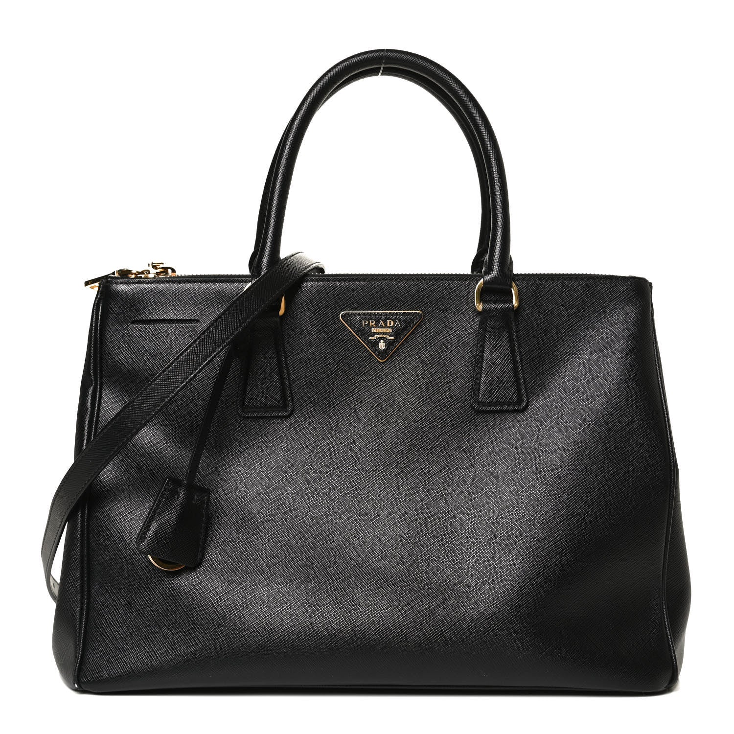 Prada Saffiano Small Galleria Double Zip Tote Black 1 of 10