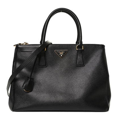 Prada Saffiano Small Galleria Double Zip Tote Black 1 of 10