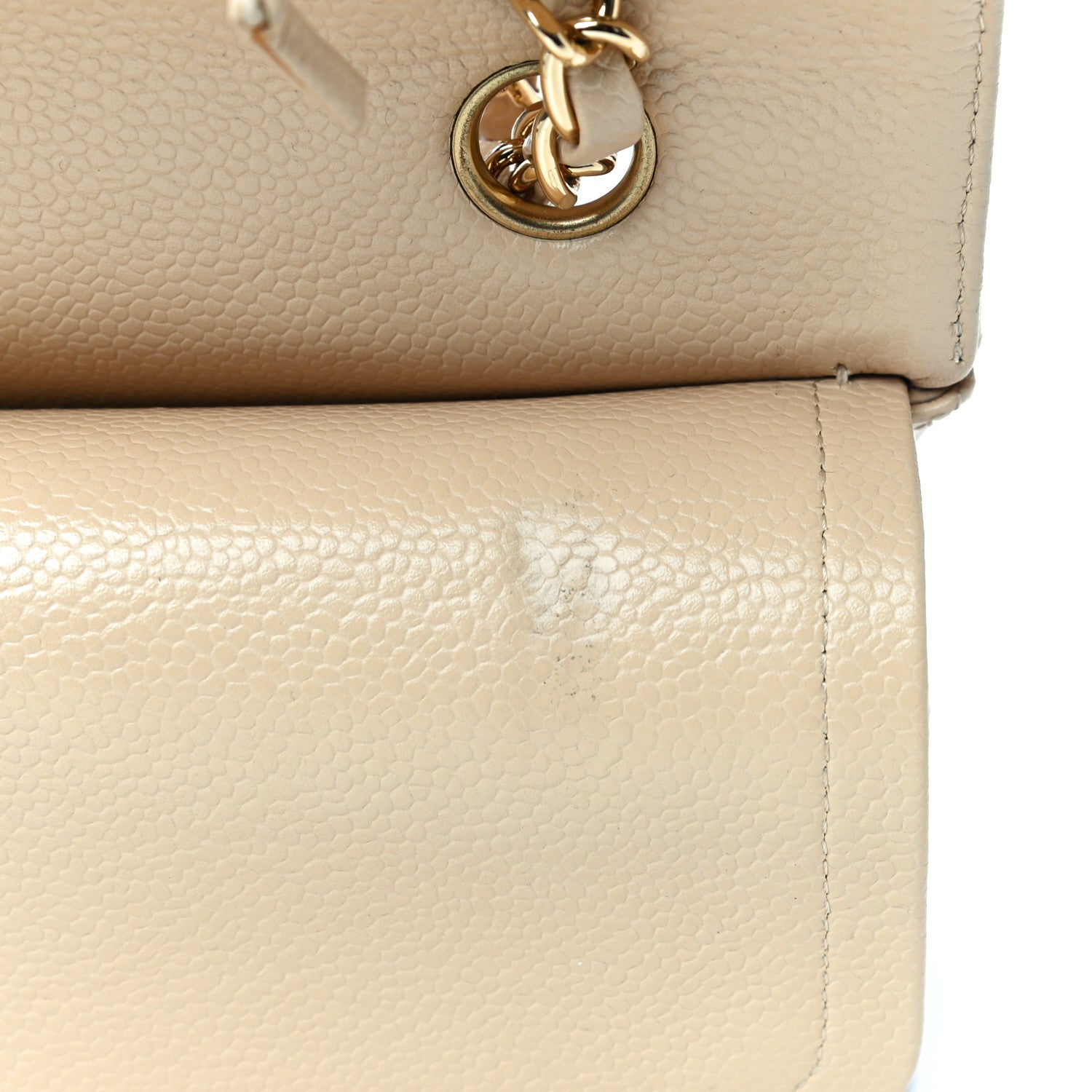 Chanel Caviar Quilted Medium Double Flap Beige 14 of 15