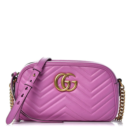 Gucci Calfskin Matelasse Small GG Marmont Chain Shoulder Bag Candy Mousse 1 of 14