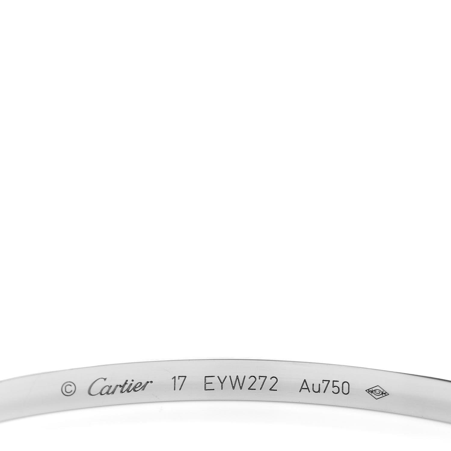 Cartier 18K White Gold Small LOVE Bracelet 17 3 of 4