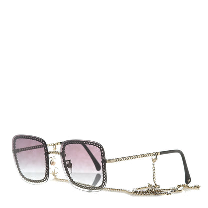 Chanel Chain Square Sunglasses 4244 Black 1 of 9