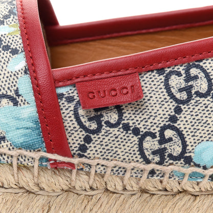 Gucci GG Supreme Monogram Blooms Espadrilles 39 Beige Blue Navy Hibiscus Red 2 of 12