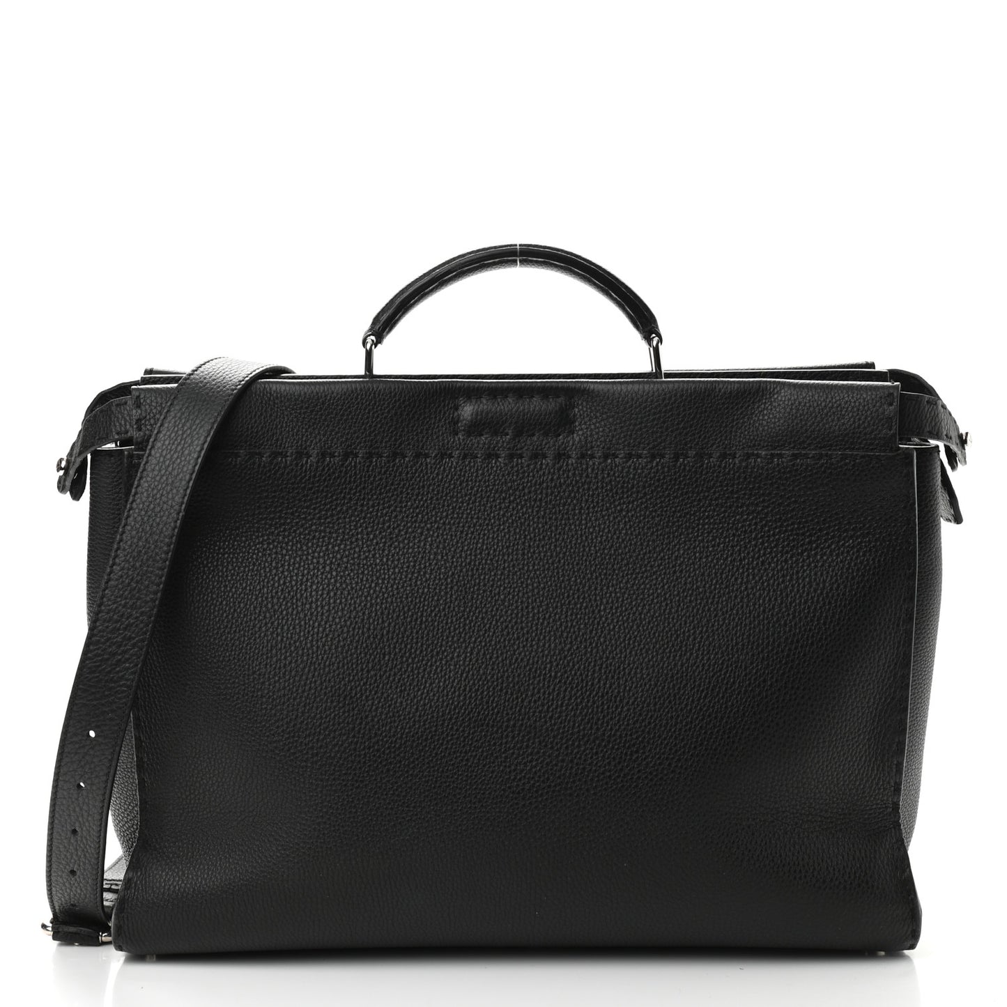 Cuoio Romano Selleria Monster Eyes Inlay Large Mens Peekaboo Iconic Essential Satchel Black Sunflower