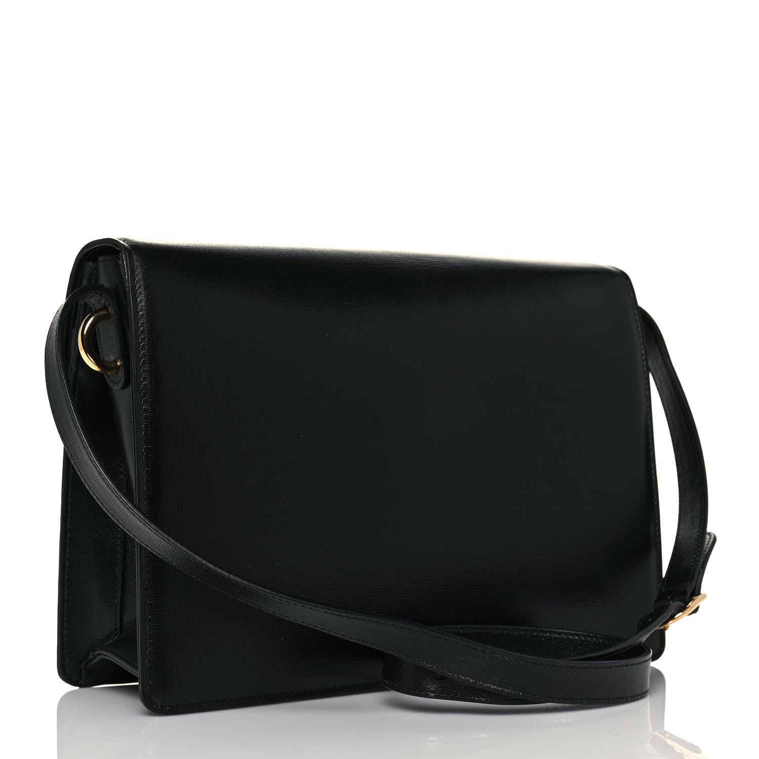 Gucci Textured Calfskin Medium Torchon GG Ring Shoulder Bag Black 2 of 18
