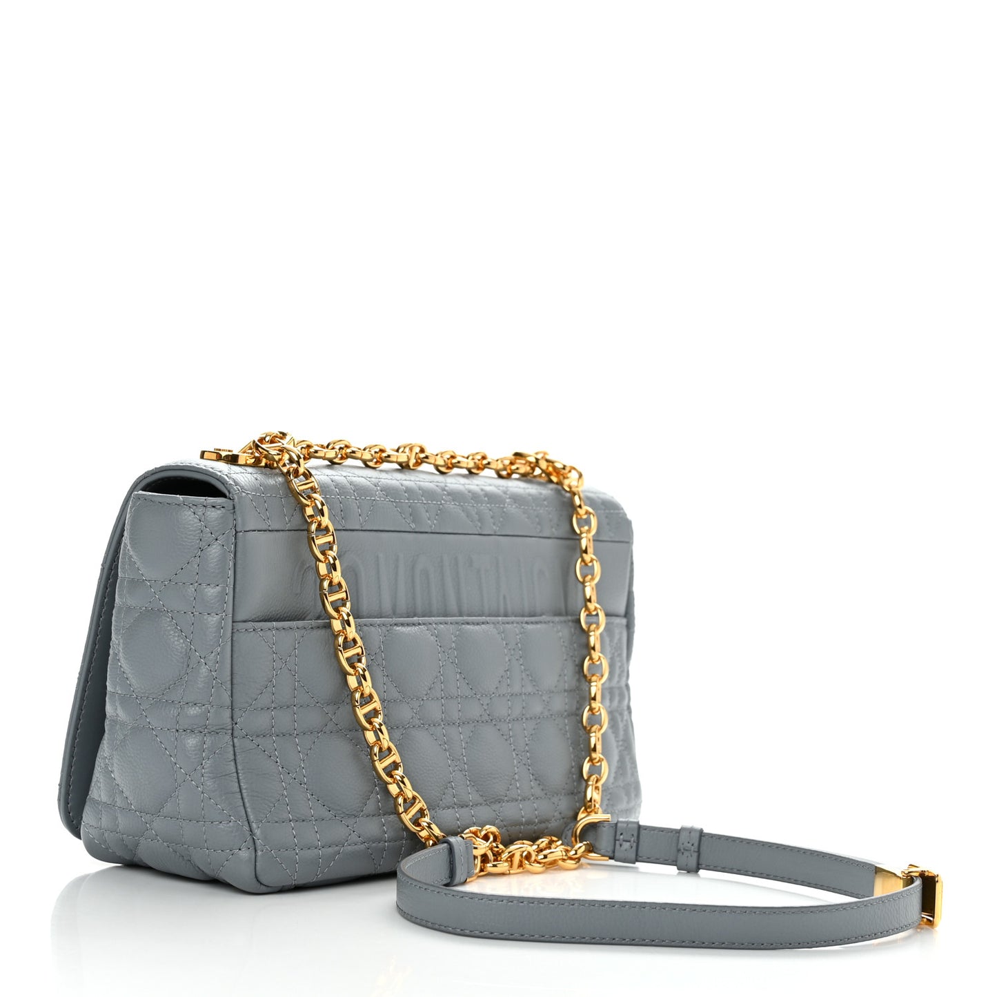 Calfskin Cannage Medium Caro Bag Ethereal Grey
