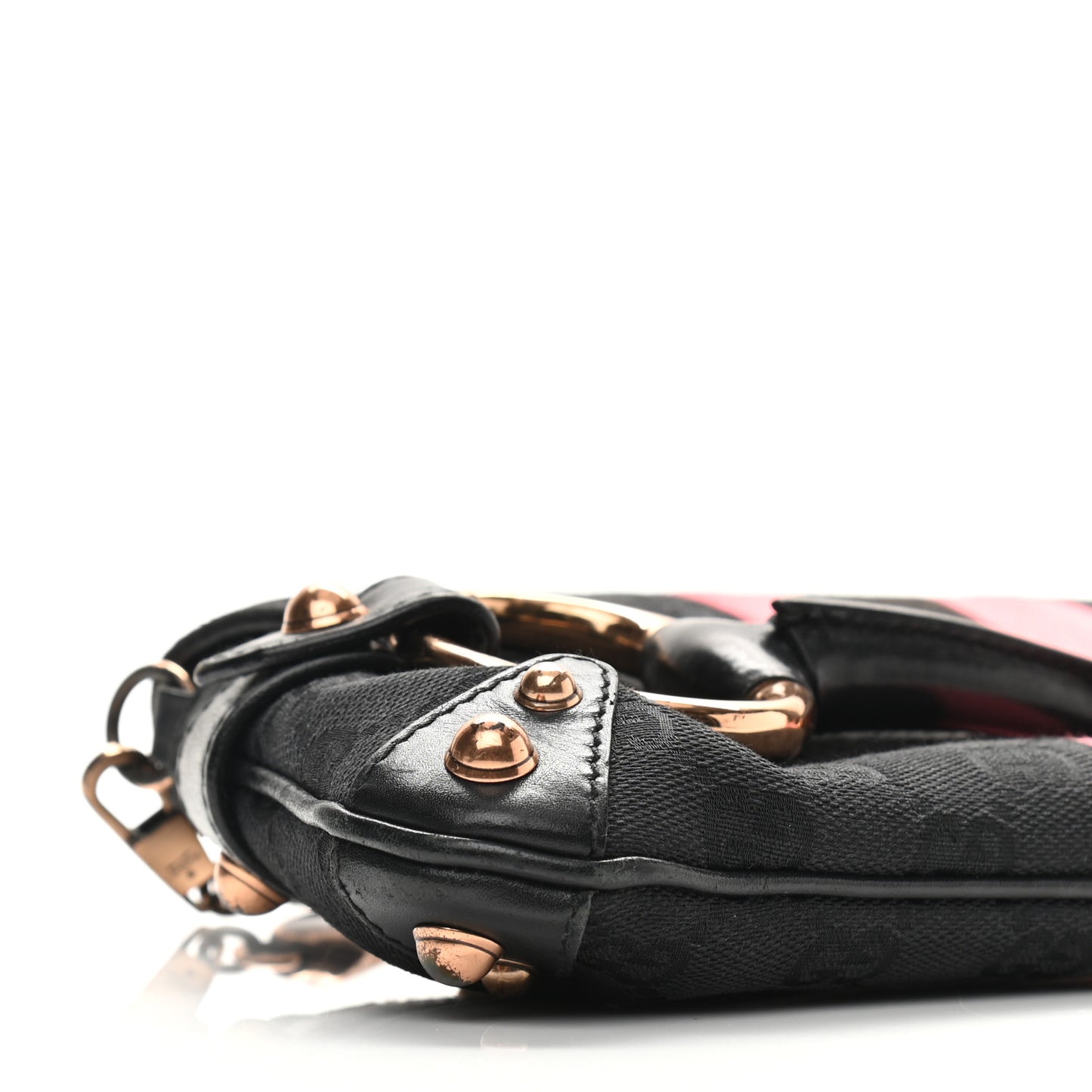 Monogram Horsebit Web Clutch Black