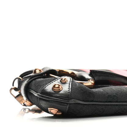 Gucci Monogram Horsebit Web Clutch Black 9 of 13