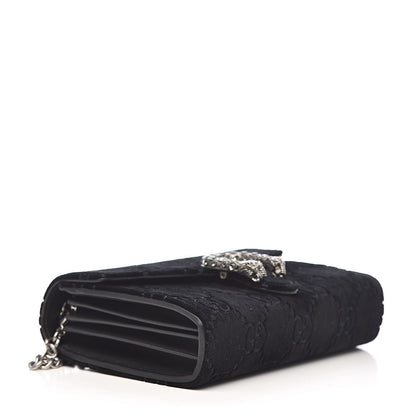 Gucci Velvet GG Monogram Mini Dionysus Chain Wallet Black 4 of 10