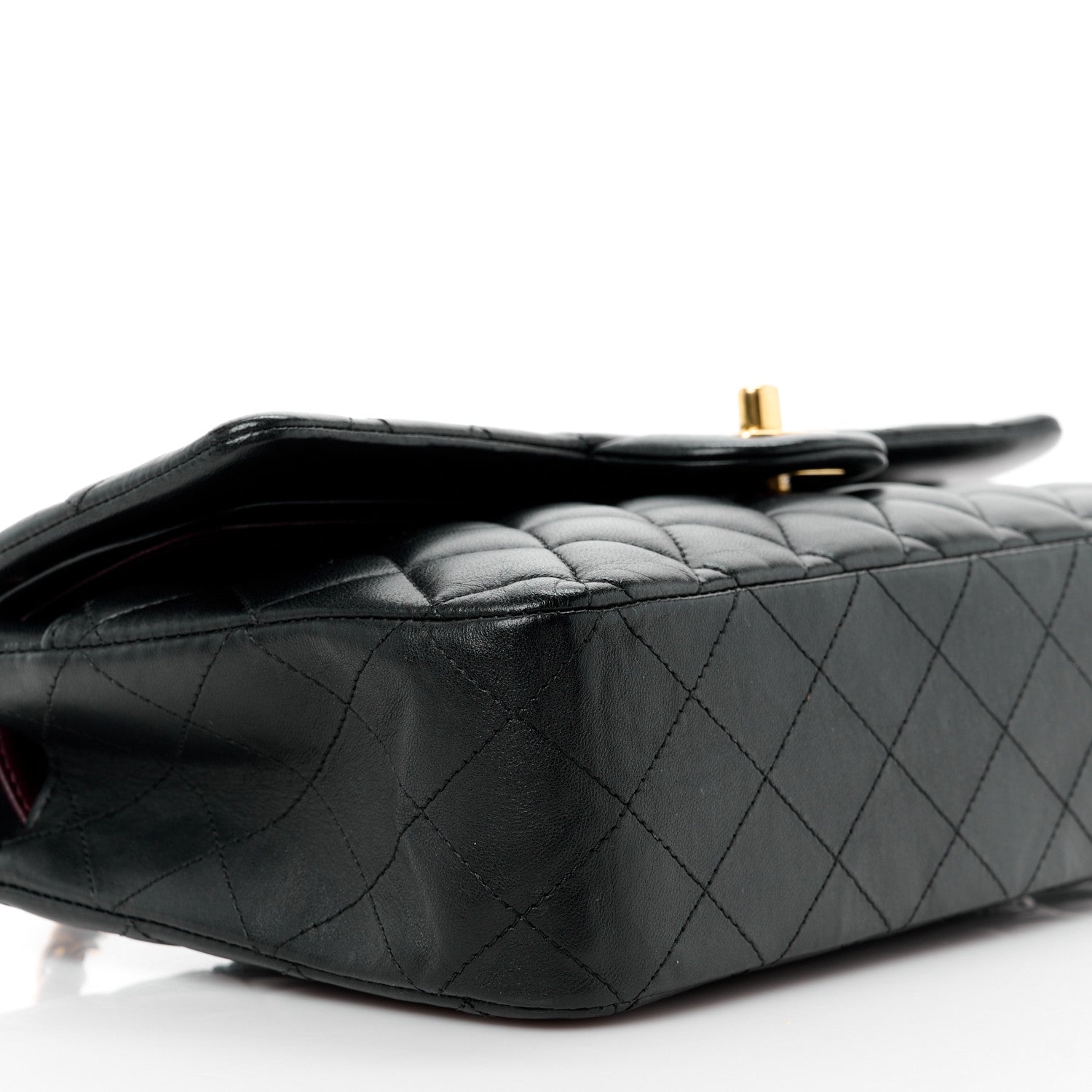 Chanel Lambskin Quilted Medium Double Flap Black 10 of 12