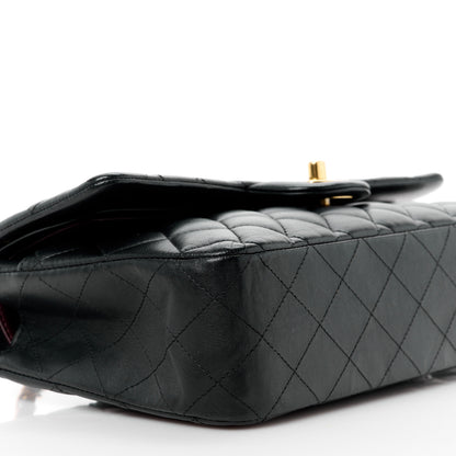 Chanel Lambskin Quilted Medium Double Flap Black 10 of 12