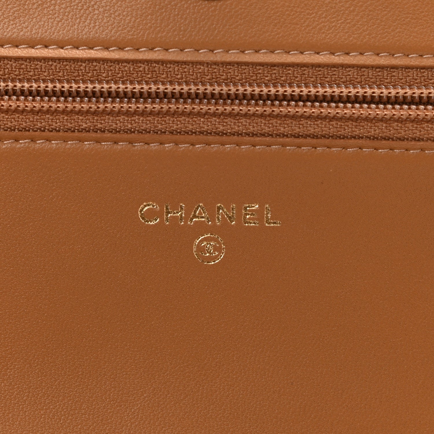 Chanel Lambskin Chevron Quilted Boy Wallet On Chain WOC Brown 6 of 12