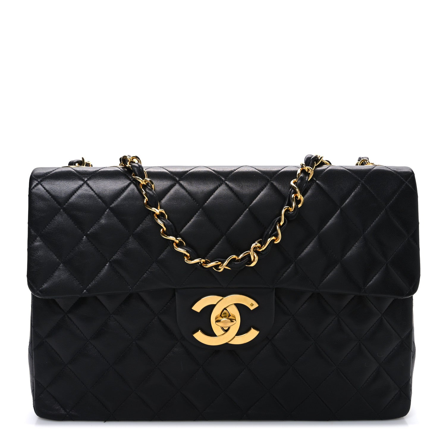 Chanel Lambskin Quilted XL Jumbo Single Flap Black 1 of 23