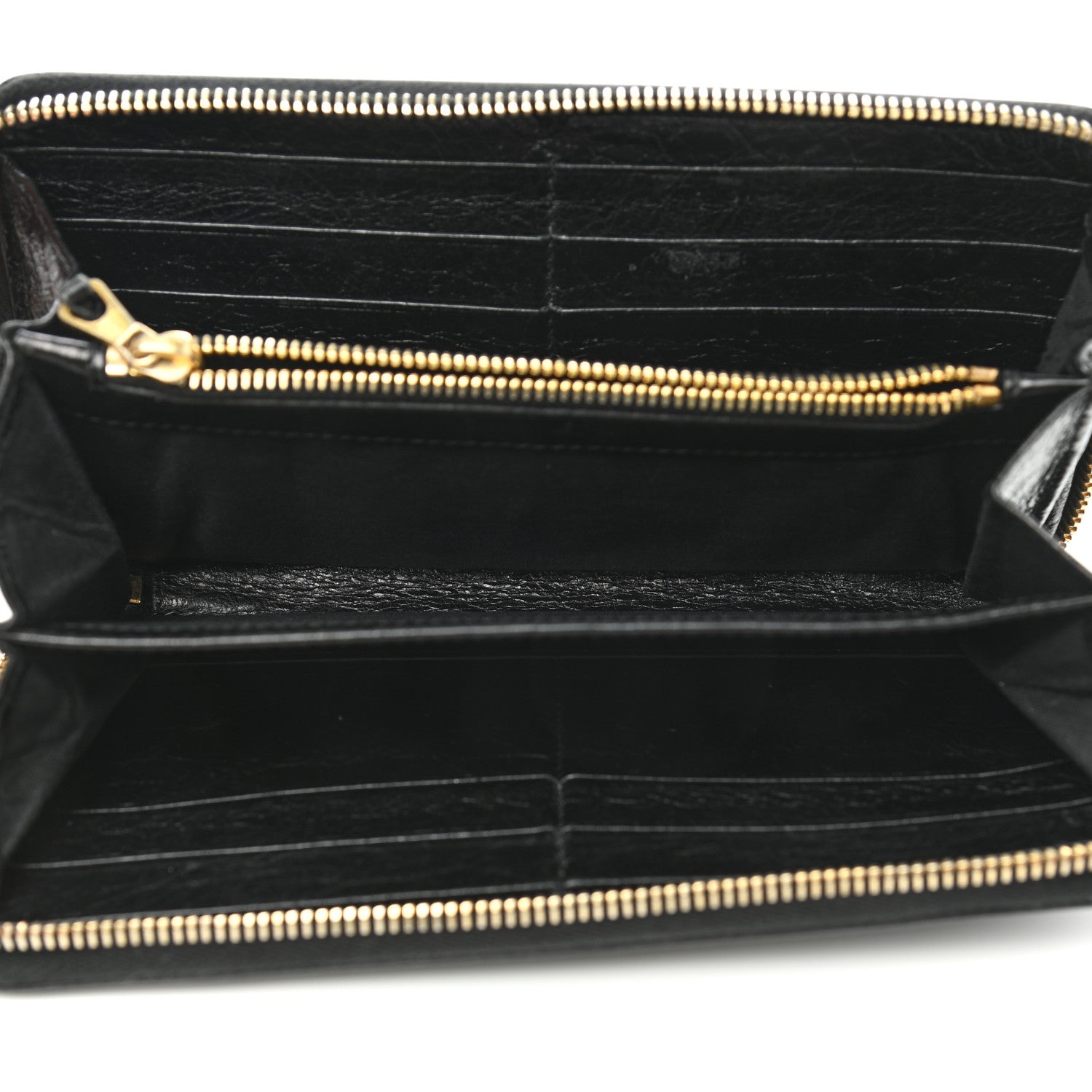 Balenciaga Agneau Giant 12 Gold Hardware Continental Zip Around Wallet Black 5 of 12