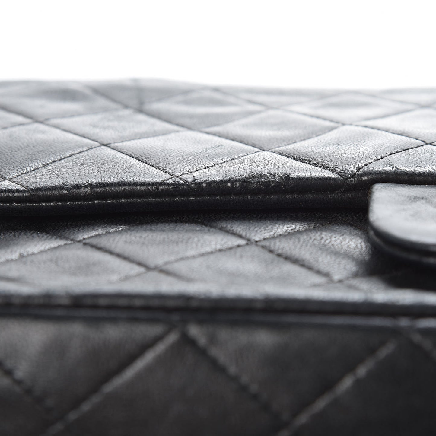 Lambskin Quilted Medium Double Flap Black