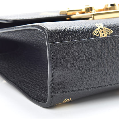 Gucci Grained Calfskin Bee Star Small Padlock Shoulder Bag Black 9 of 13