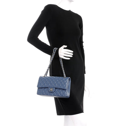 Chanel Caviar Quilted Medium Double Flap Blue 2 of 11