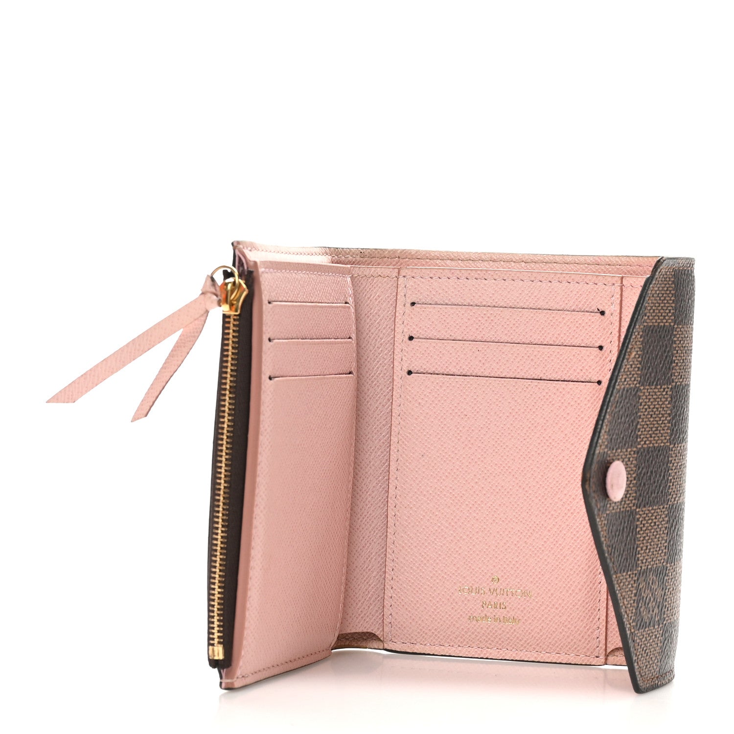 Louis Vuitton Damier Ebene Victorine Wallet Rose Ballerine 5 of 11