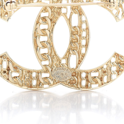 Chanel Chain CC Brooch Pin Light Gold 4 of 5
