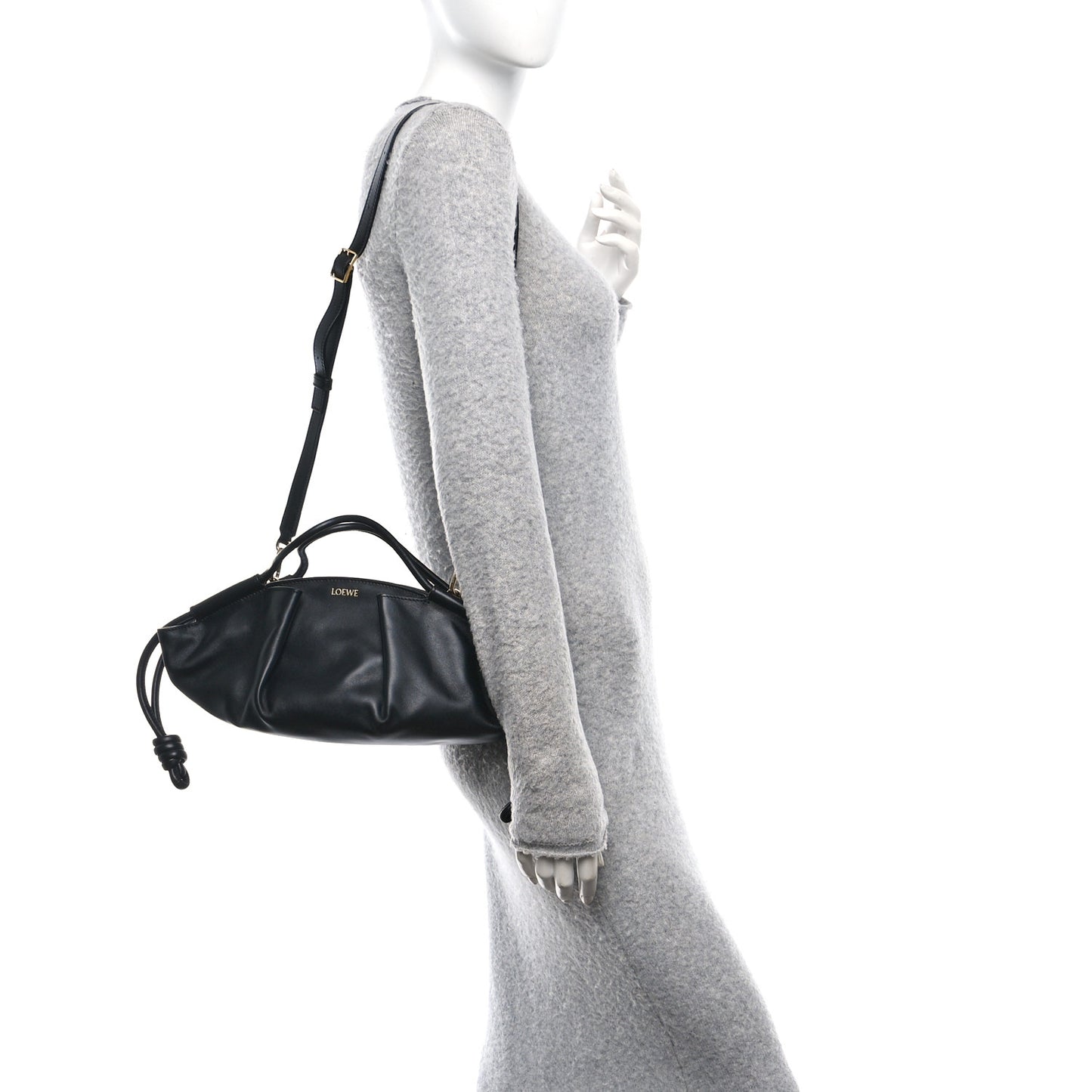 Shiny Nappa Calfskin Small Paseo Bag Black