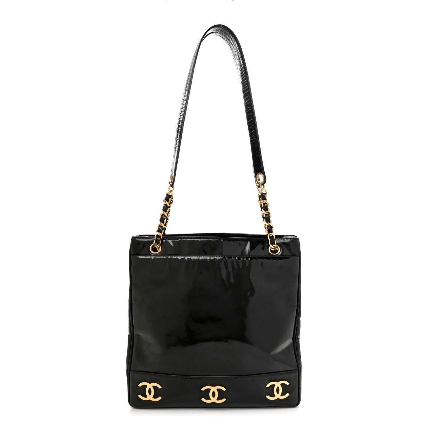 Chanel Patent CC Shoulder Bag Black 1 of 18
