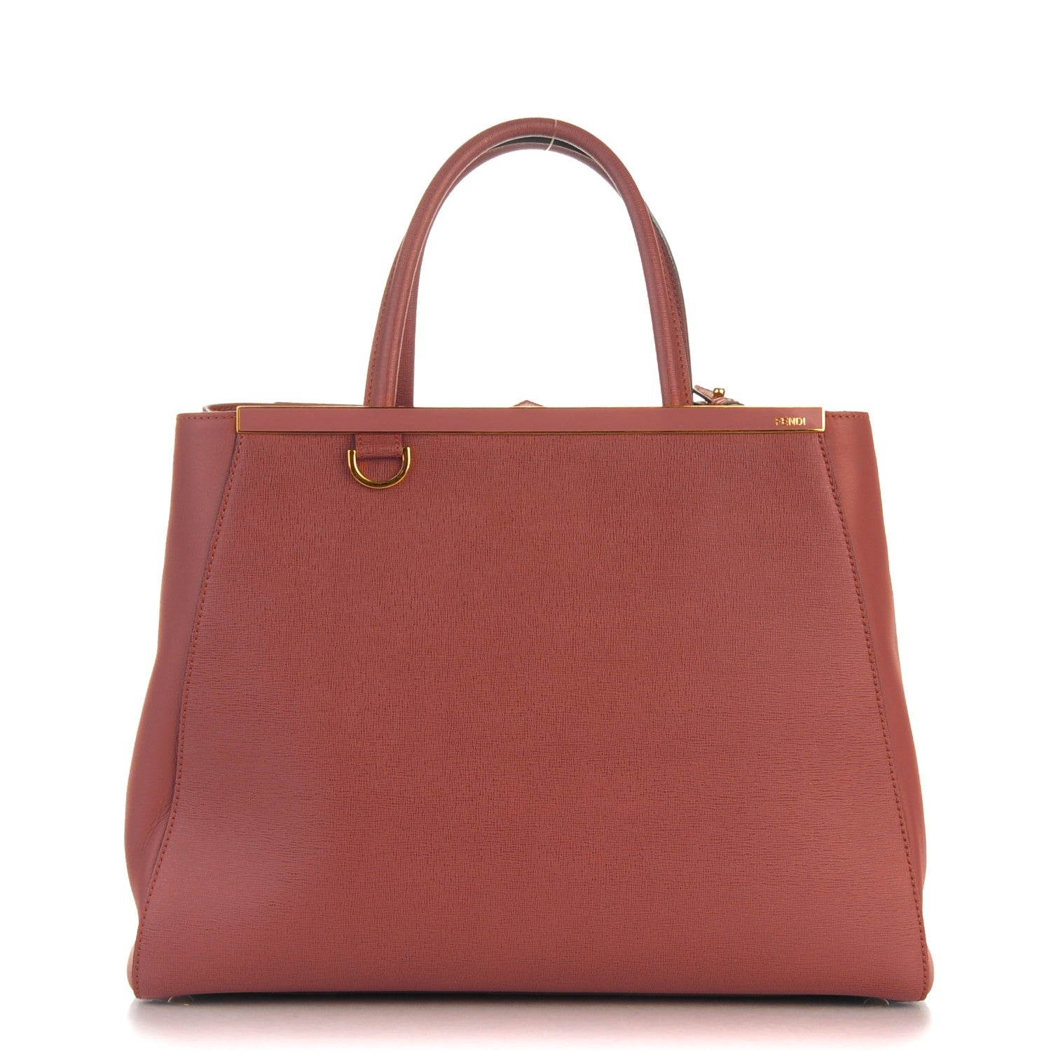Fendi Vitello Elite Flamingo Regular 2Jours Tote Terracotta 1 of 8