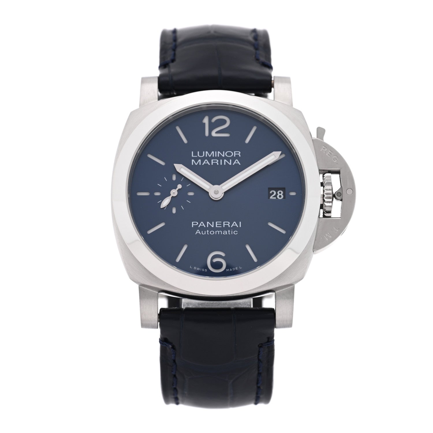 Panerai Stainless Steel Alligator 40mm Luminor Quaranta Automatic Watch Blue PAM01370 Blue 1 of 5