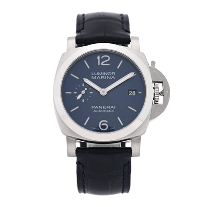 Panerai Stainless Steel Alligator 40mm Luminor Quaranta Automatic Watch Blue PAM01370 Blue 1 of 5