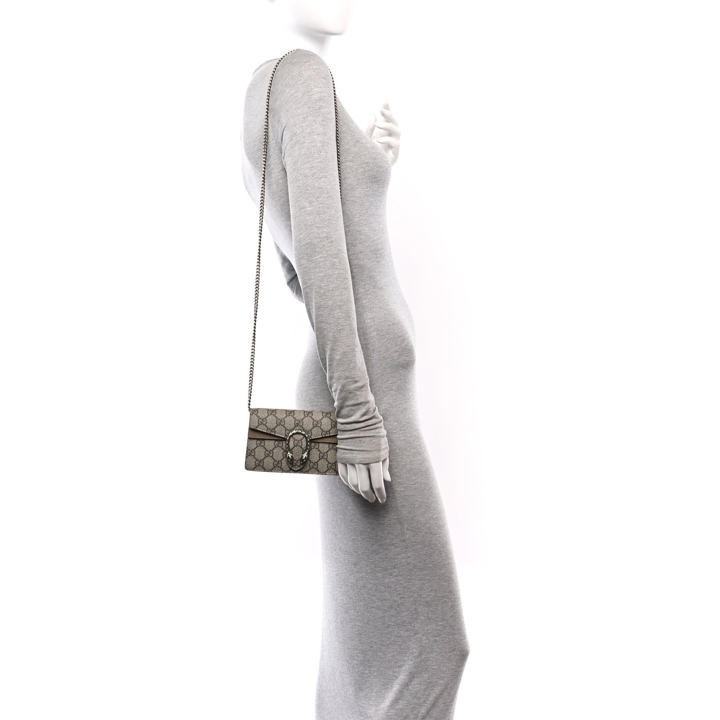 GG Supreme Monogram Super Mini Dionysus Shoulder Bag Taupe