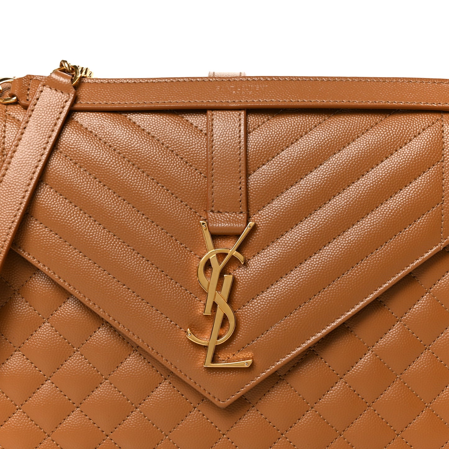 Grain De Poudre Textured Mixed Matelasse Triquilt Large Monogram Satchel Naturel
