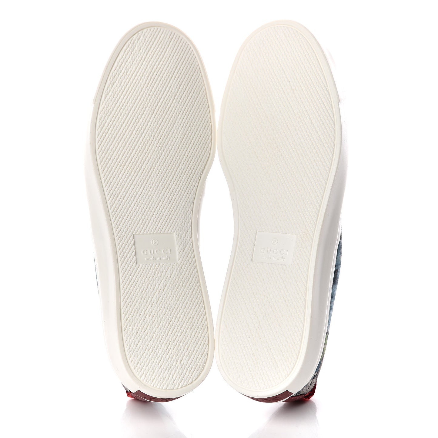 GG Supreme Monogram Blooms Womens Slip On Sneakers 37 Beige Blue Navy Red
